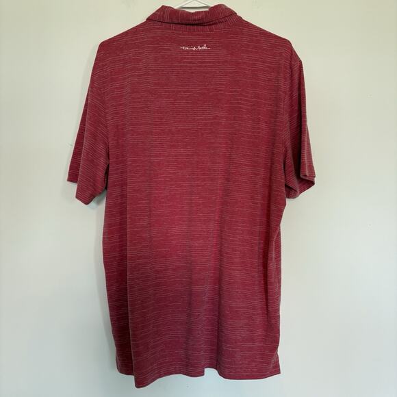 Travis Matthew Polo Shirt Men's Large Red Striped Short Sleeve Cotton Blend Golf - Picture 3 of 7